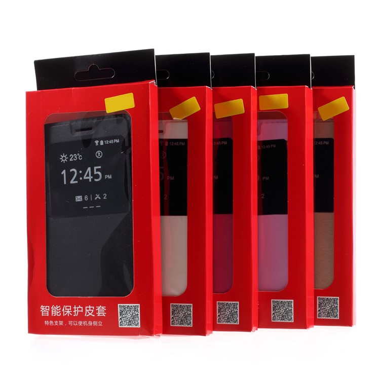 Folding Stand View Window Leather Phone Case for Huawei Nova 2 - Black-9