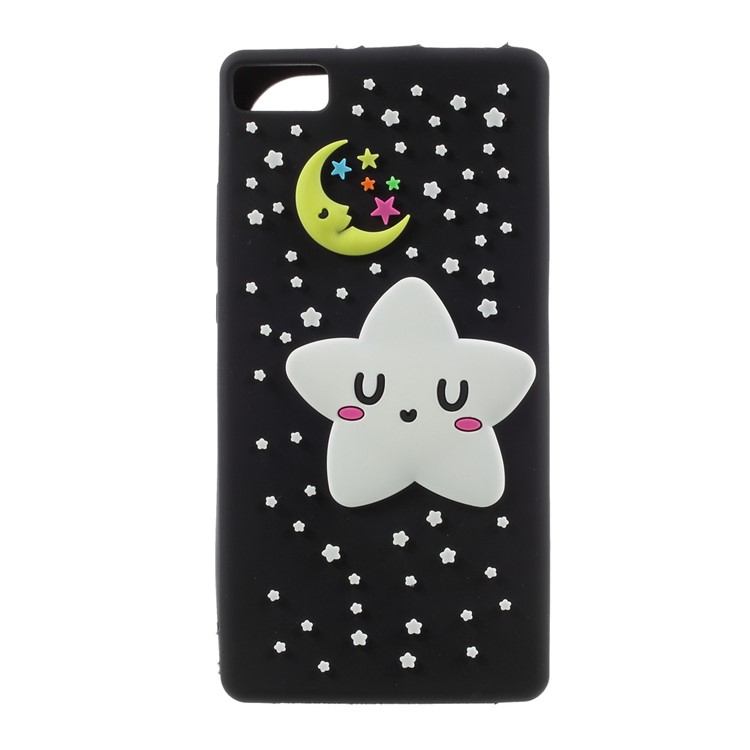 Luminous Glow Stars Silicone Protective Cases for Huawei P8 Lite - Black-1