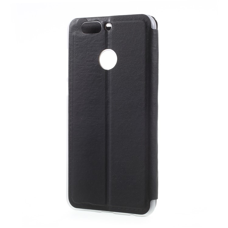 Hollow Window Leather Stand Case for Huawei Nova 2 Plus - Black-2