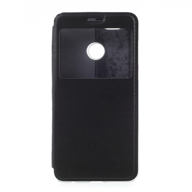Hollow Window Leather Stand Case for Huawei Nova 2 Plus - Black-3