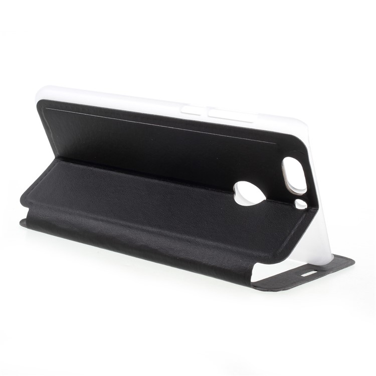 Hollow Window Leather Stand Case for Huawei Nova 2 Plus - Black-5