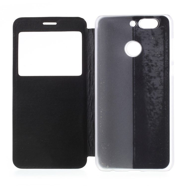 Hollow Window Leather Stand Case for Huawei Nova 2 Plus - Black-6