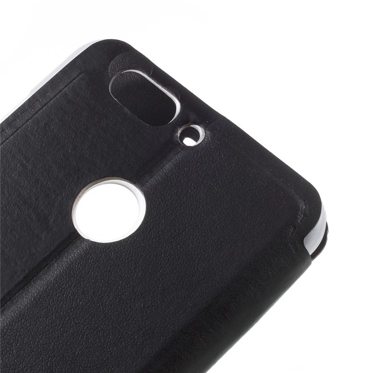 Hollow Window Leather Stand Case for Huawei Nova 2 Plus - Black-8