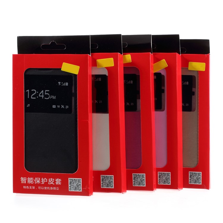 Hollow Window Leather Stand Case for Huawei Nova 2 Plus - Black-9