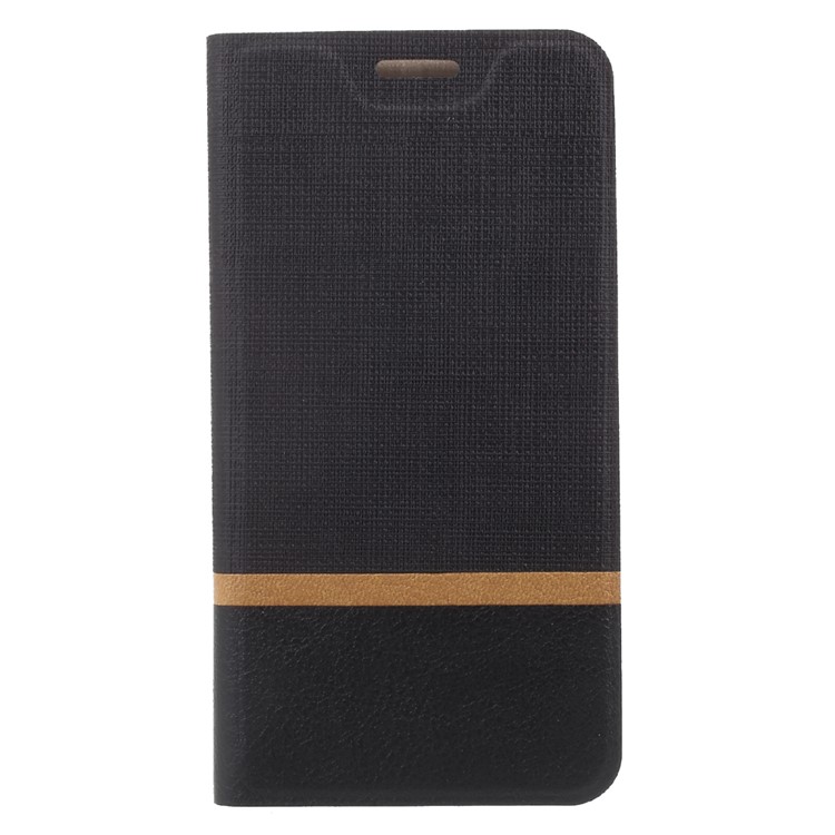 Cross Pattern Bi-color Card Slot Leather Case for Huawei Honor 6c - Black-3