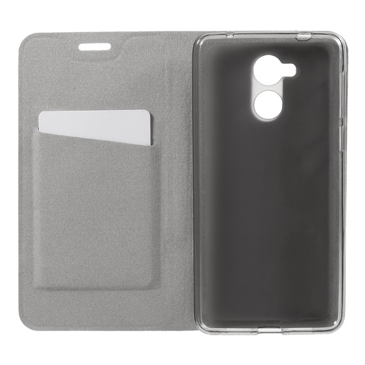 Cross Pattern Bi-color Card Slot Leather Case for Huawei Honor 6c - Black-5
