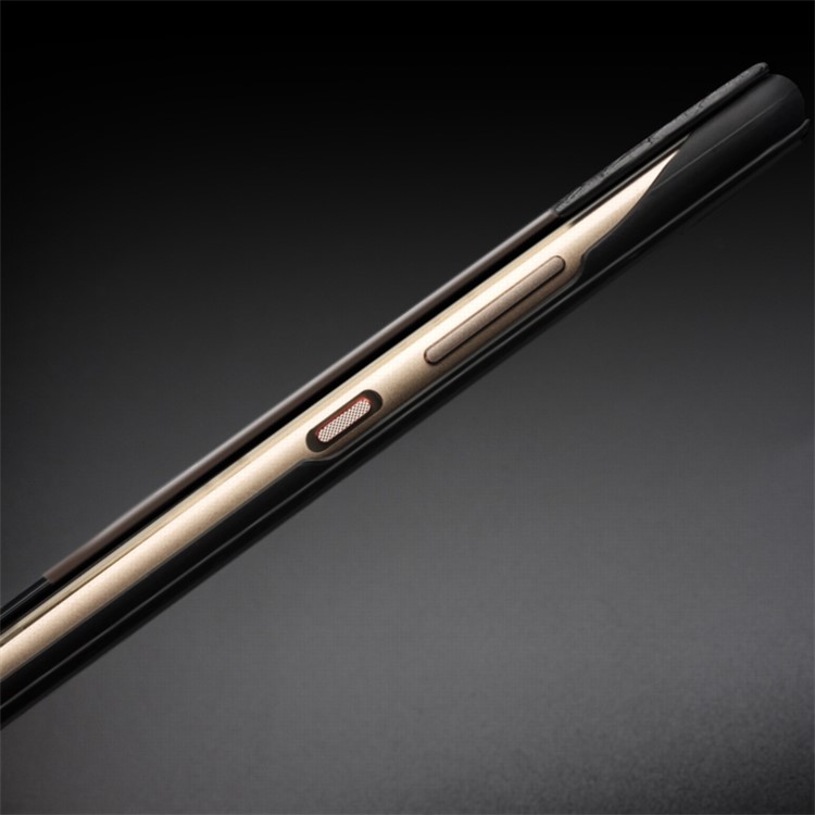 QIALINO Dragon Scale Texture Smart View Window Cowhide Leather Phone Cover for Huawei P10 - Black-13