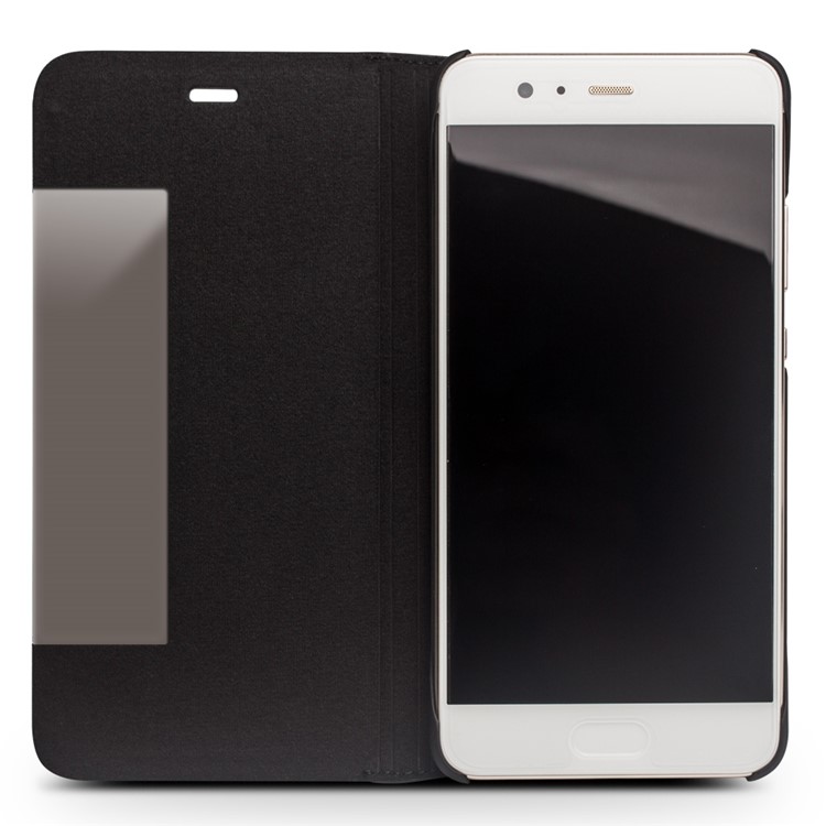QIALINO View Window Smart Lizard Skin Leather Shell for Huawei P10 Plus - Black-2