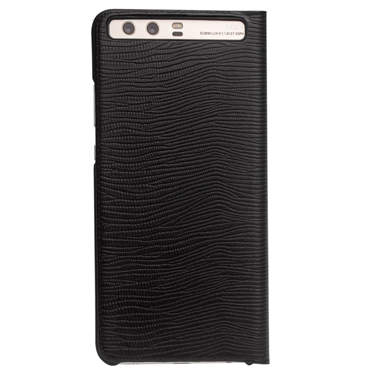 QIALINO View Window Smart Lizard Skin Leather Shell for Huawei P10 Plus - Black-5