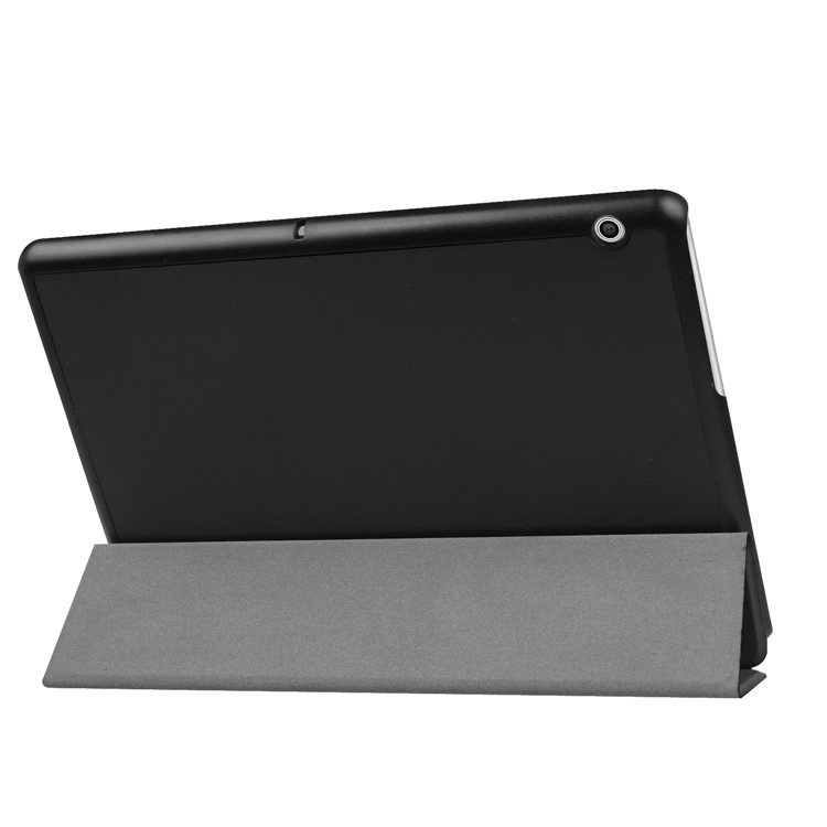 Tri-fold Stand Scratch-resistant PU le Cuir PU Flip Flip Polyvalent Comprimé de Table Pour Huawei MediaPad T3 10 - le Noir