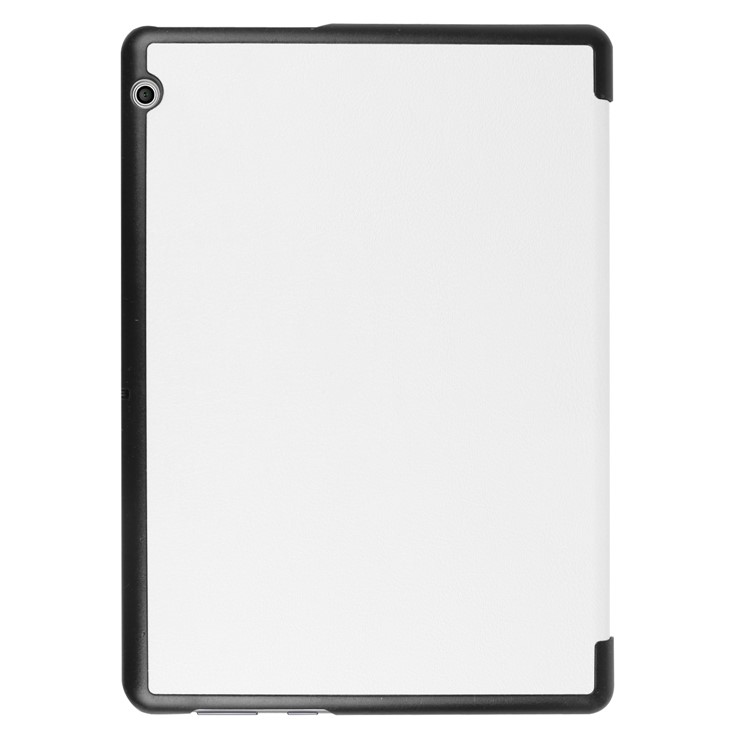Per Huawei MediaPad T3 10 Custodia in Pelle Leather Leather Tri-fold - Bianco-3