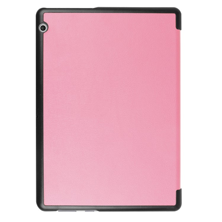 tri-Pieghevole di cuoio dell'unità di elaborazione del basamento per Huawei MediaPad T3 10 - Rosa-3