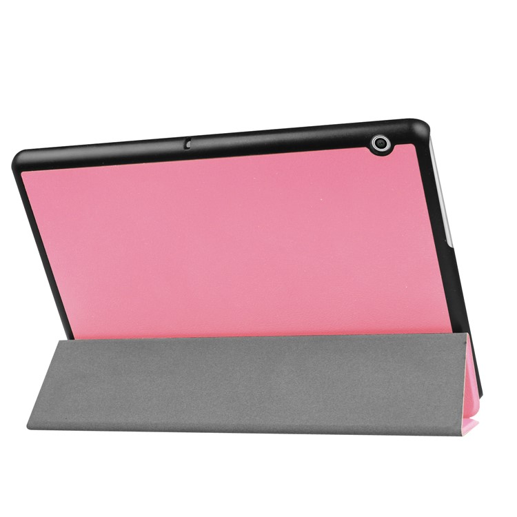 tri-Pieghevole di cuoio dell'unità di elaborazione del basamento per Huawei MediaPad T3 10 - Rosa-5