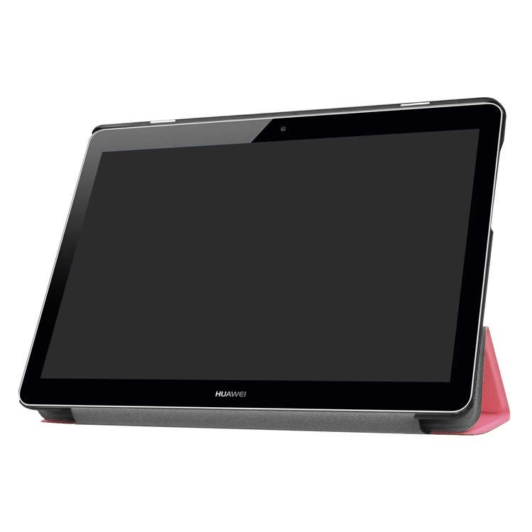 tri-Pieghevole di cuoio dell'unità di elaborazione del basamento per Huawei MediaPad T3 10 - Rosa-6