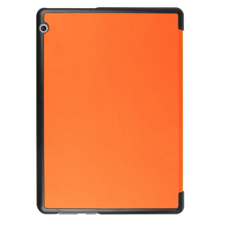 tri-Pieghevole Copertura di vibrazione in pelle in PU per stand per Huawei MediaPad T3 10 - arancia-3