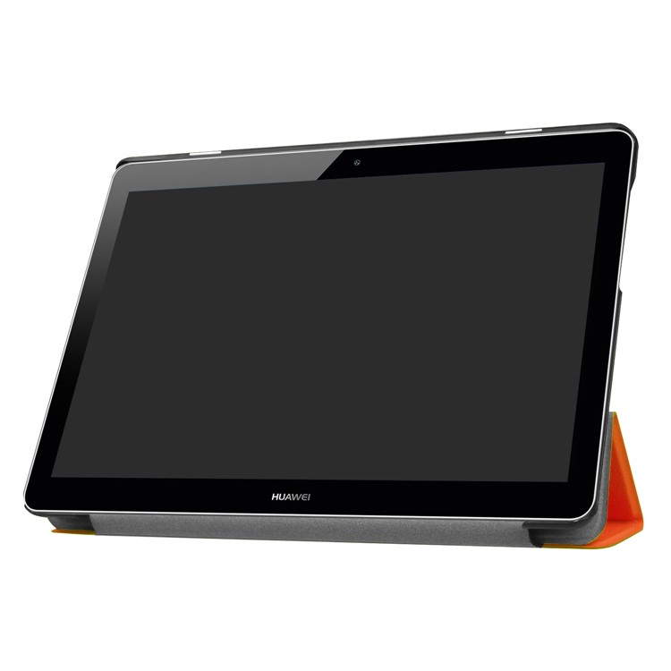 tri-Pieghevole Copertura di vibrazione in pelle in PU per stand per Huawei MediaPad T3 10 - arancia-6