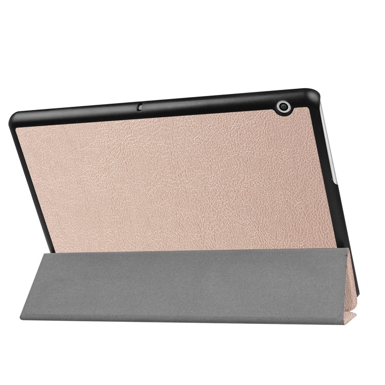 Per Huawei MediaPad T3 10 Tri-Piegare la copertura del ridurre in pani del cuoio dell'unità di elaborazione di sostegno del basamento - alzarsi aureo-5