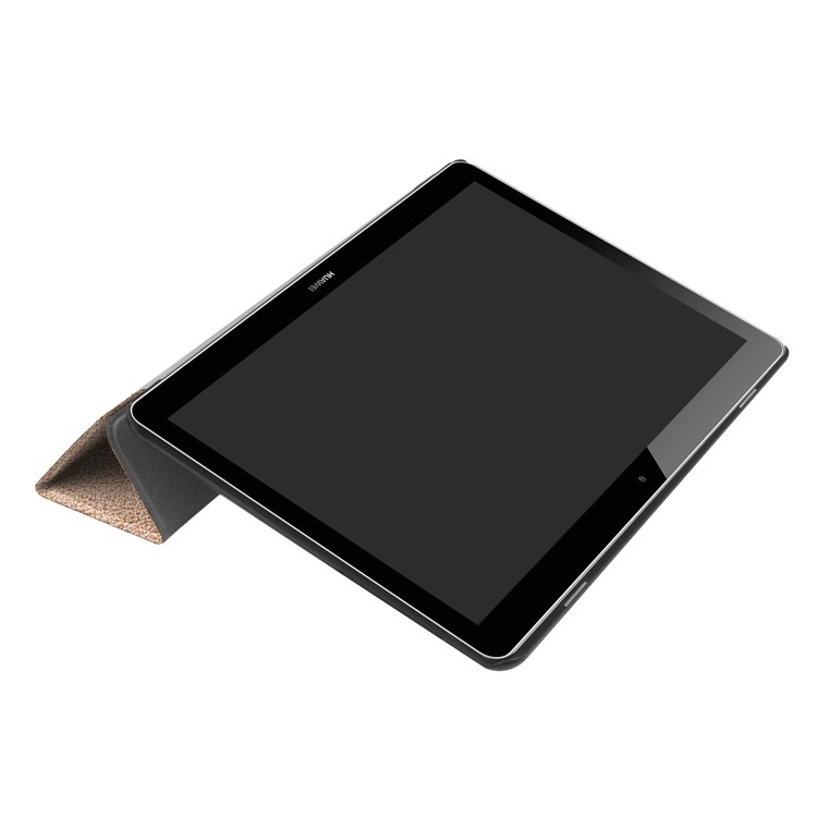 Custodia in pelle Tri-fold con supporto per Huawei MediaPad T3 10 - Oro-4