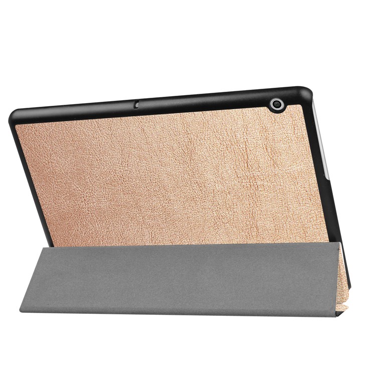 Custodia in pelle Tri-fold con supporto per Huawei MediaPad T3 10 - Oro-5