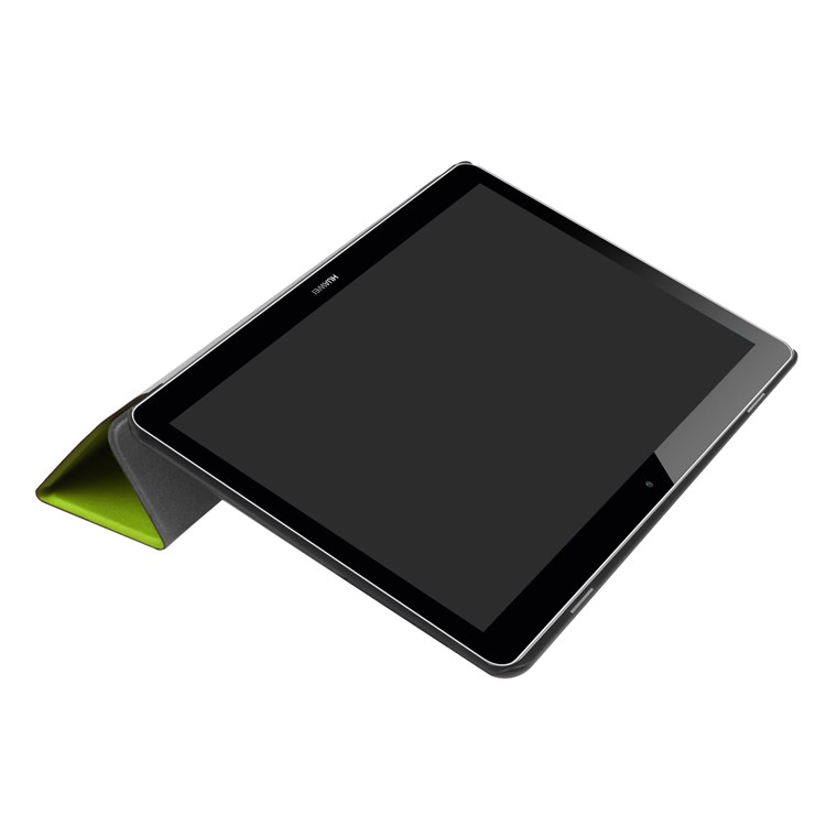 Per Huawei MediaPad T3 10 Tri-Piega il cuoio dell'unità di elaborazione con il basamento - verde-4