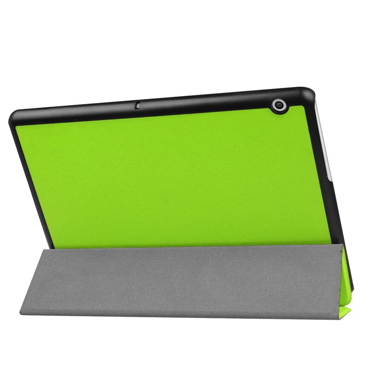 Per Huawei MediaPad T3 10 Tri-Piega il cuoio dell'unità di elaborazione con il basamento - verde-5