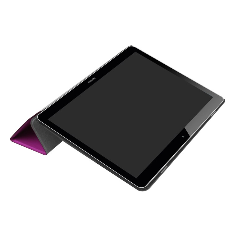 PU pelle tri-Piegare la cassa del ridurre in pani per Huawei MediaPad T3 10 - Viola-4