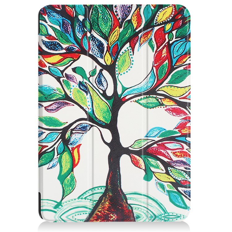 Patterned Anti-scratch PU Leather Protective Stand Case for Huawei MediaPad T3 10 - Tree with Colorful Leaves-2