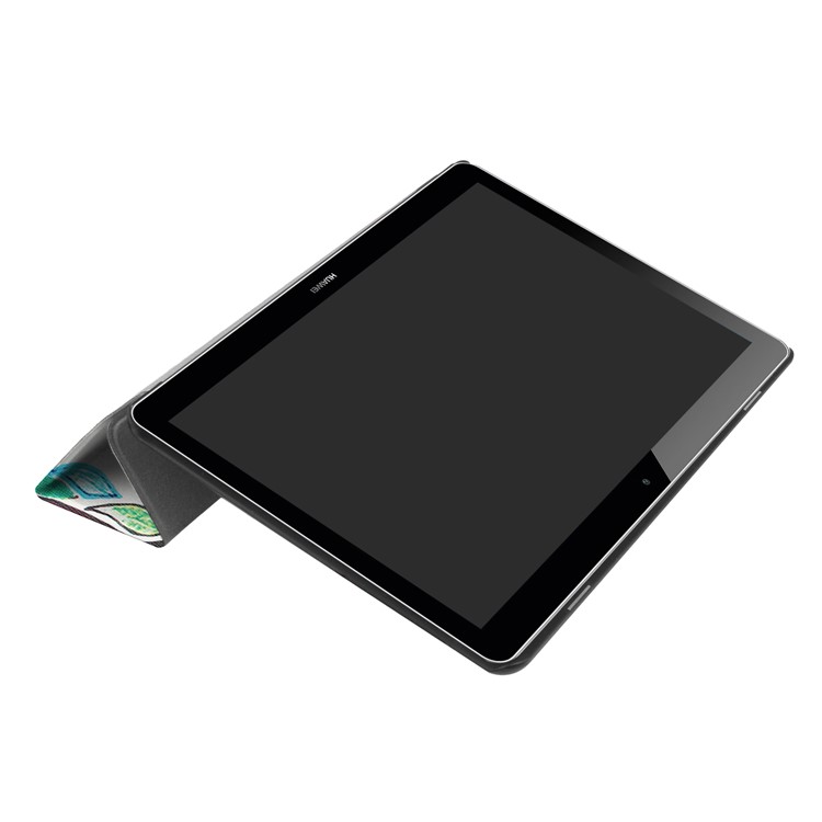 Patterned Anti-scratch PU Leather Protective Stand Case for Huawei MediaPad T3 10 - Tree with Colorful Leaves-4