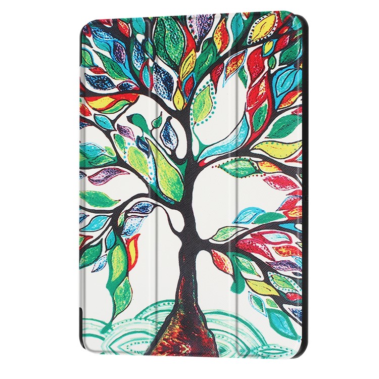 Patterned Anti-scratch PU Leather Protective Stand Case for Huawei MediaPad T3 10 - Tree with Colorful Leaves-7