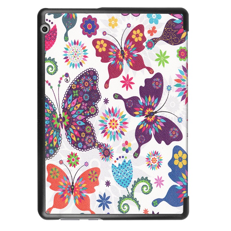 Patterned PU Leather Protective Stand Folding Cover for Huawei MediaPad T3 10 - Butterflies-3