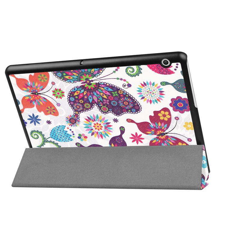 Patterned PU Leather Protective Stand Folding Cover for Huawei MediaPad T3 10 - Butterflies-5