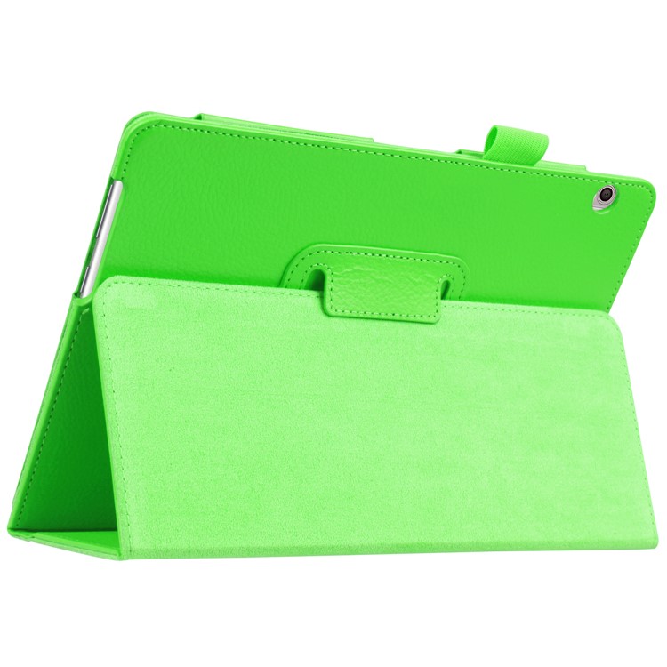 Litchi Skin Leather Protective Cover for Huawei MediaPad T3 10 with Stand - Green-4