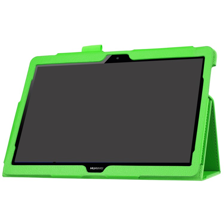 Litchi Skin Leather Protective Cover for Huawei MediaPad T3 10 with Stand - Green-5