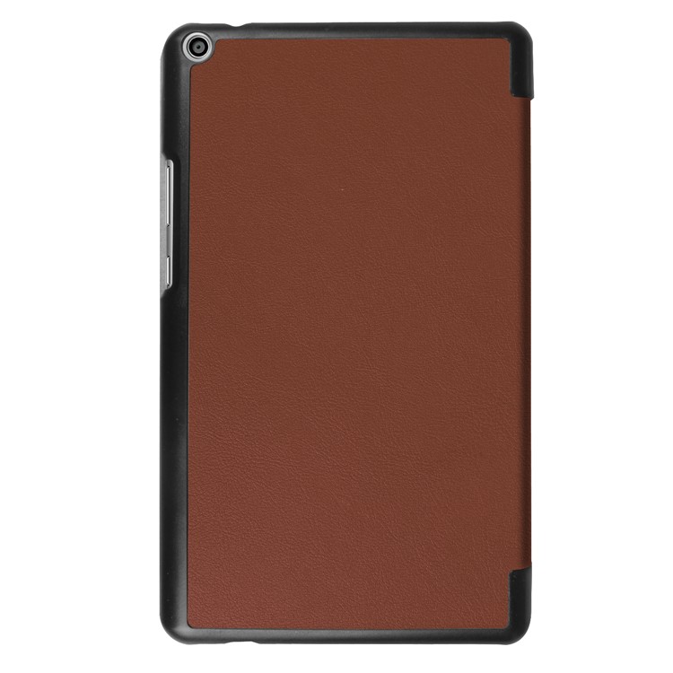 For Huawei MediaPad T3 8.0 Tri-fold Flip Stand Leather Case - Brown-3