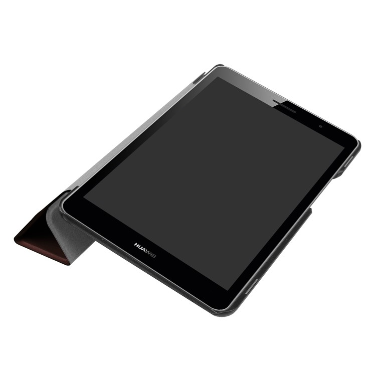 For Huawei MediaPad T3 8.0 Tri-fold Flip Stand Leather Case - Brown-4