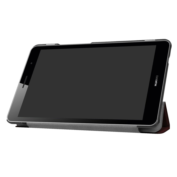 For Huawei MediaPad T3 8.0 Tri-fold Flip Stand Leather Case - Brown-5