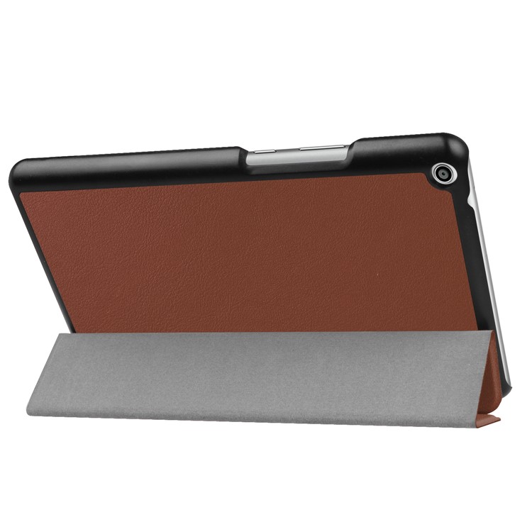 For Huawei MediaPad T3 8.0 Tri-fold Flip Stand Leather Case - Brown-6