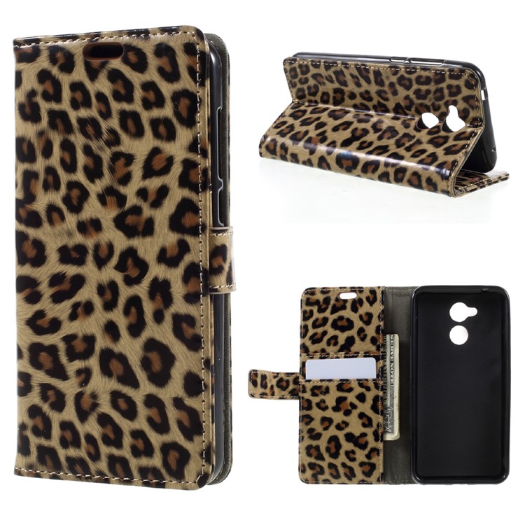 Leopard Wallet Leather Case Cover with Stand for Huawei Honor 6A-1