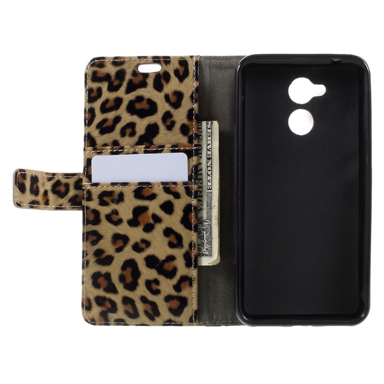 Leopard Wallet Leather Case Cover with Stand for Huawei Honor 6A-6