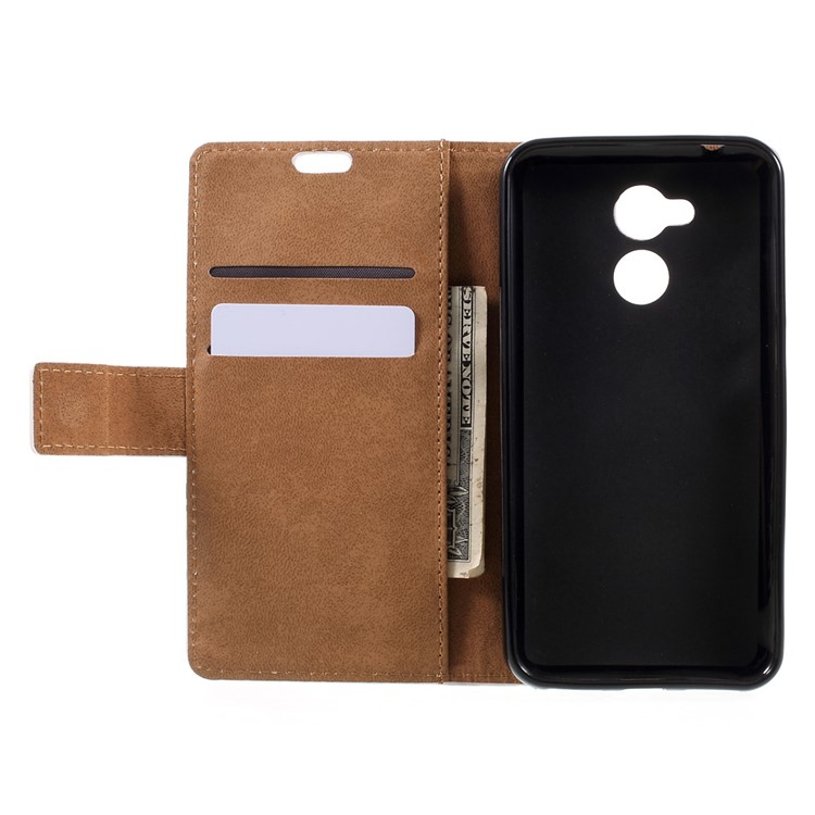 Patterned Wallet Stand Leather Mobile Phone Case for Huawei Honor 6A - Green Flowers Tree Birdcage-6