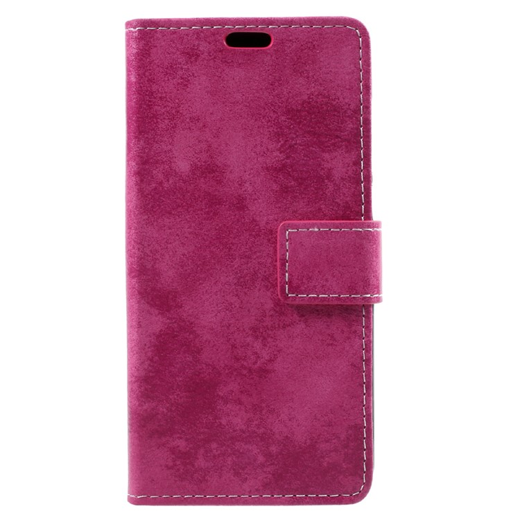 Retro Style Wallet Stand Leather Flip Protective Cover Case for Huawei Honor 6A - Rose-3