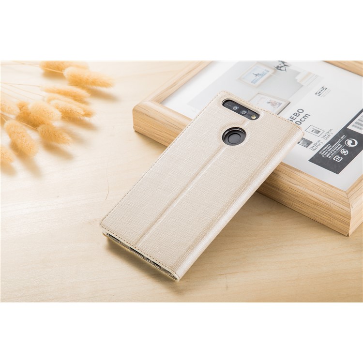 VILI DMX Folding Stand View Window Leather Phone Case for Huawei Honor 8 Pro / Honor V9 - Beige-3