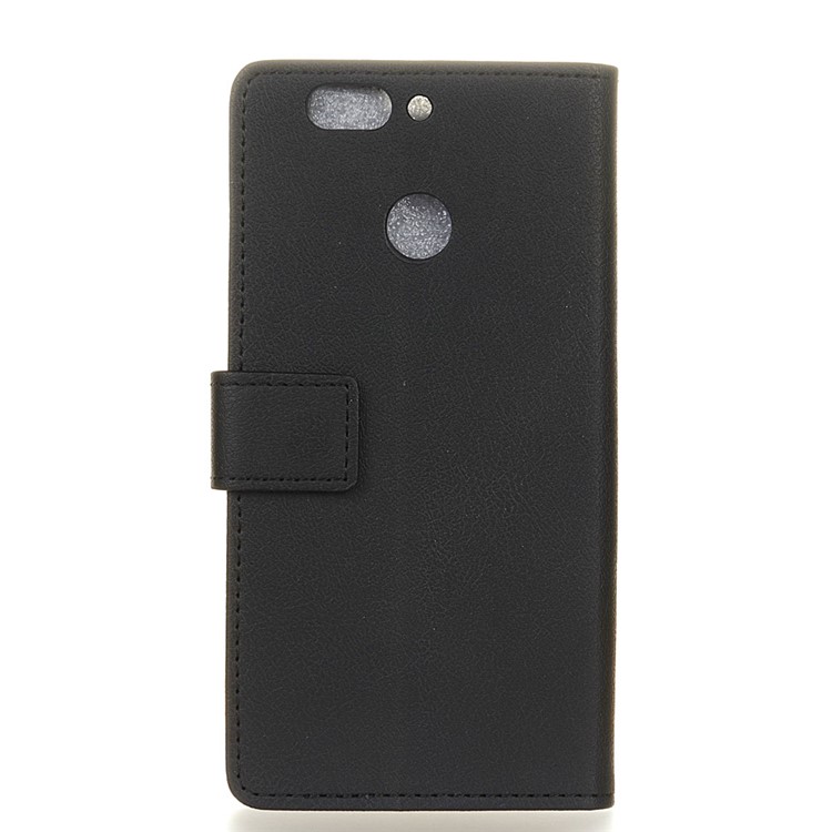 Litchi Skin Wallet Stand Leather Cell Phone Cover for Huawei Nova 2 Plus - Black-2