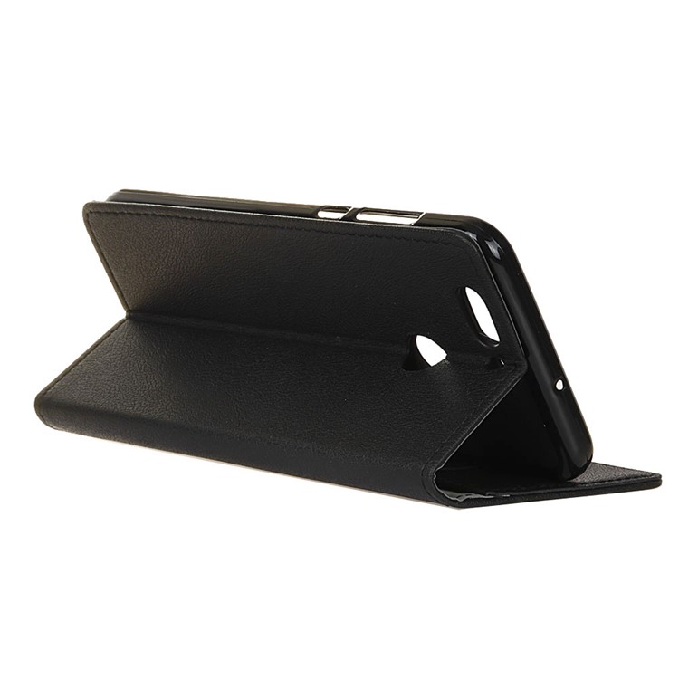 Litchi Skin Wallet Stand Leather Cell Phone Cover for Huawei Nova 2 Plus - Black-5
