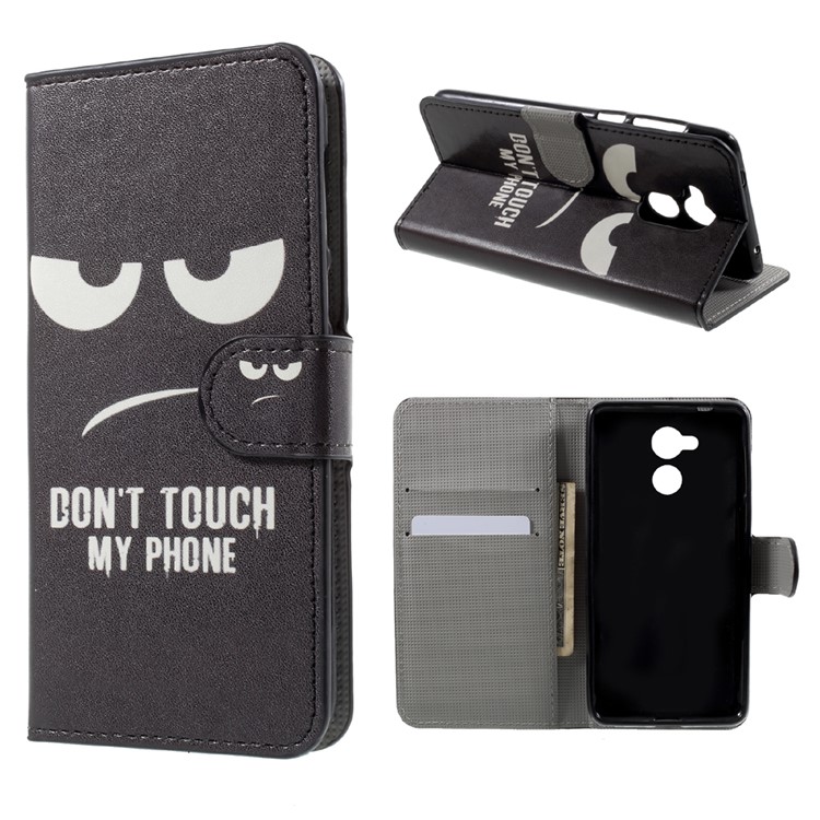 Patterned Stand Wallet Leather Flip Case for Huawei Honor 6C - Do Not Touch My Phone-1