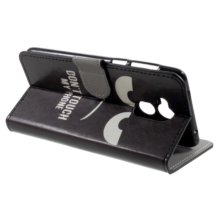 Patterned Stand Wallet Leather Flip Case for Huawei Honor 6C - Do Not Touch My Phone-4