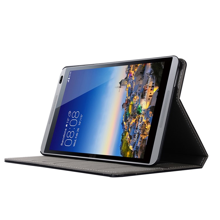 PU Leather Elastic Hand Strap Stand Protective Case for Huawei MediaPad T3 8.0 - Black-4