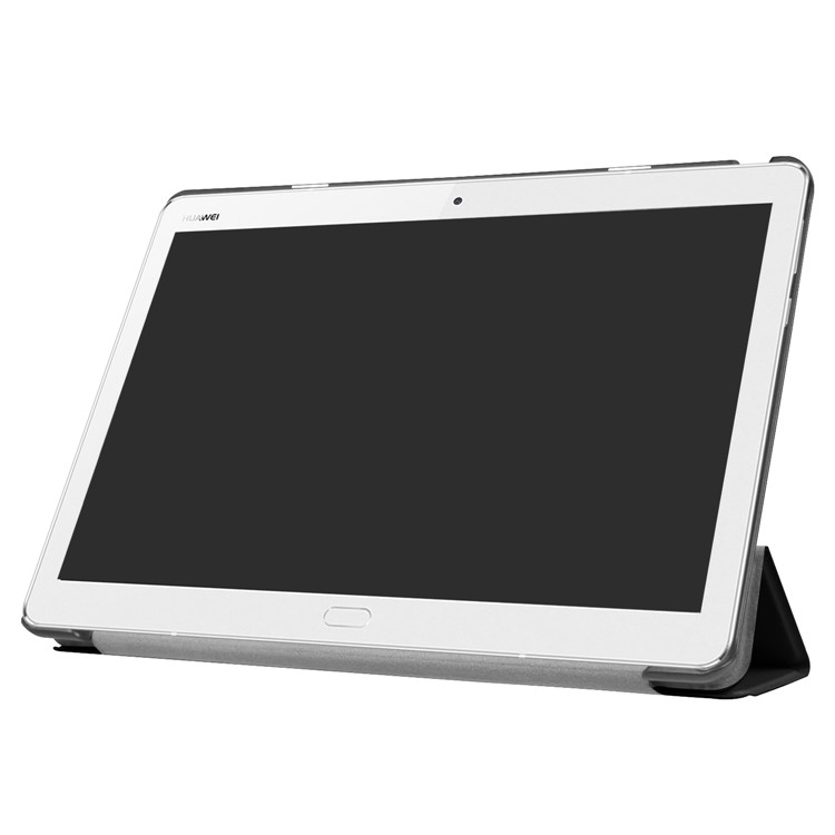 Leather Tri-fold Stand Cover for Huawei MediaPad M3 Lite 10 - Black-4