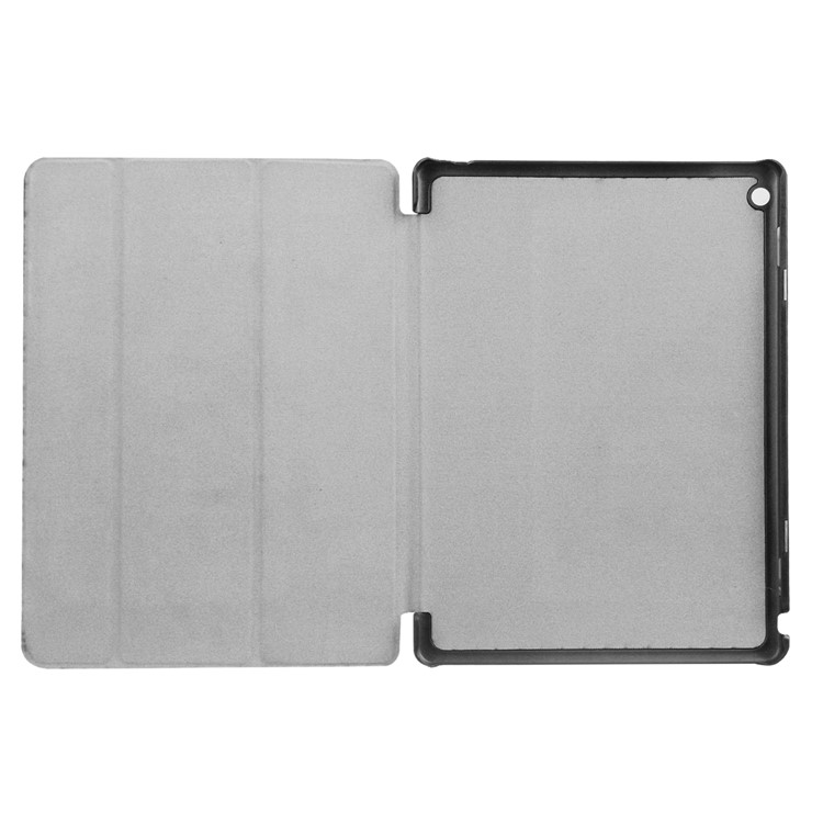 Leather Tri-fold Stand Cover for Huawei MediaPad M3 Lite 10 - Black-8