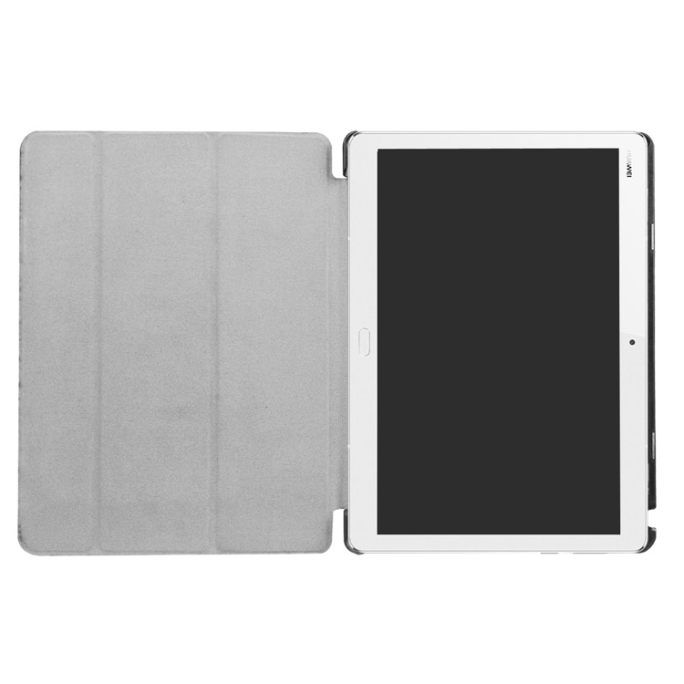 Leather Tri-fold Stand Cover for Huawei MediaPad M3 Lite 10 - Black-9